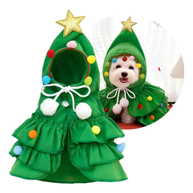 Cape sapin de Noël pour chien et chat