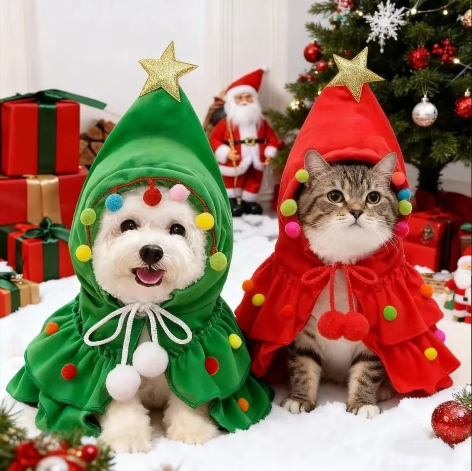 Cape sapin de Noël pour chien et chat