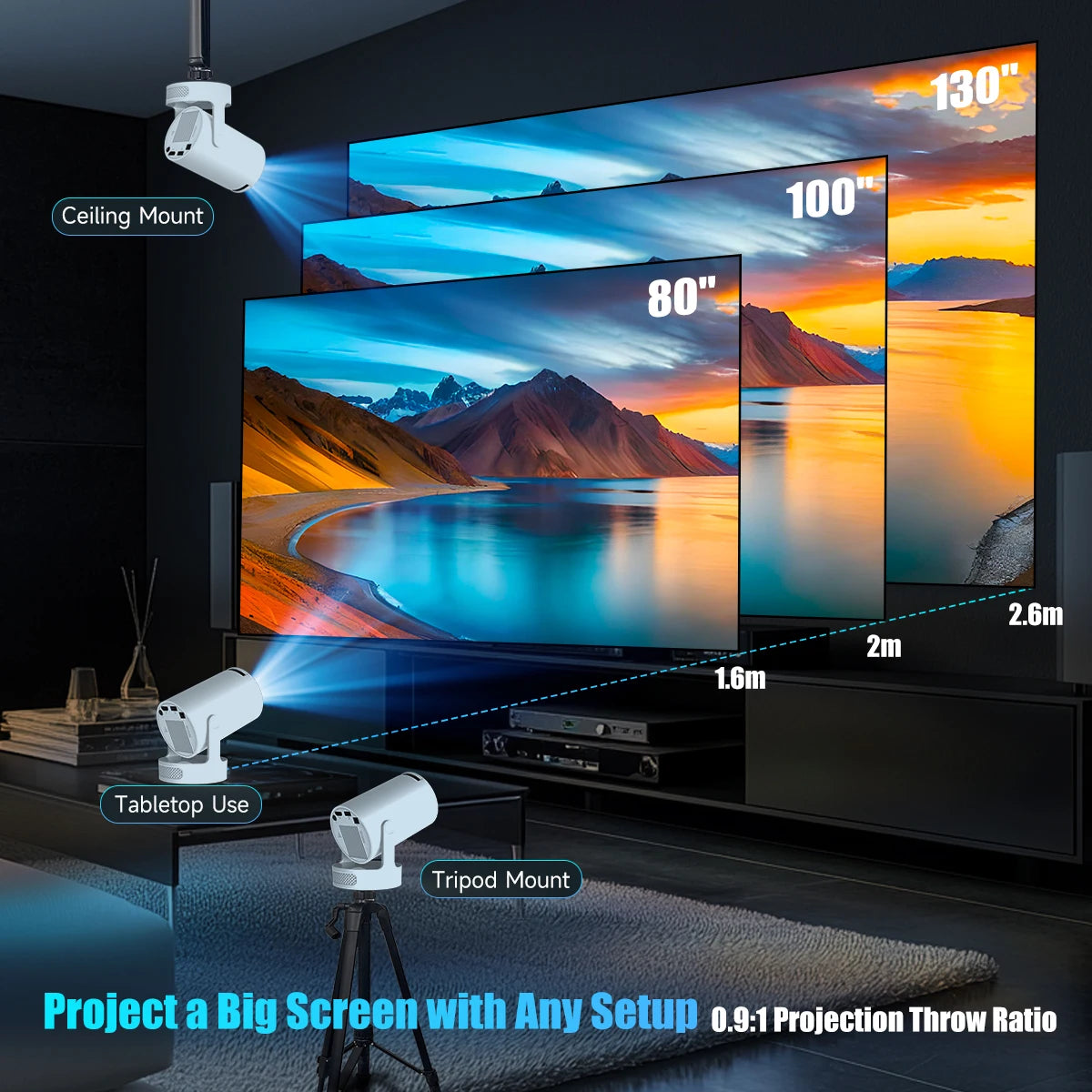Projecteur Magcubic HY300 Pro – 720P, Android 14, Wi-Fi 6 et Bluetooth 5.4
