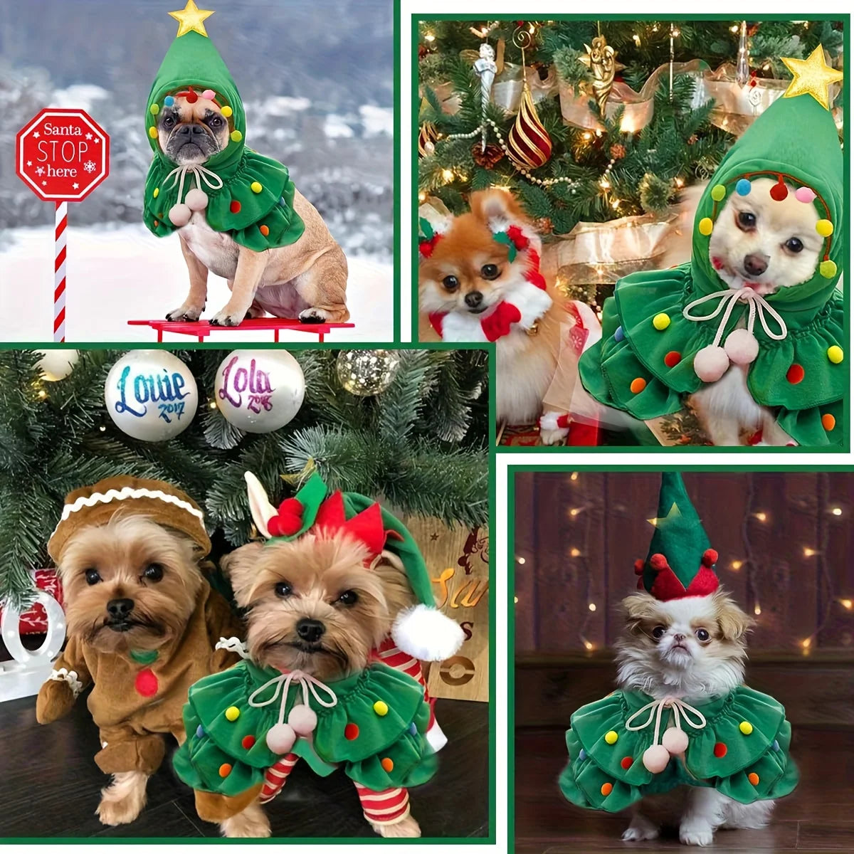 Cape sapin de Noël pour chien et chat