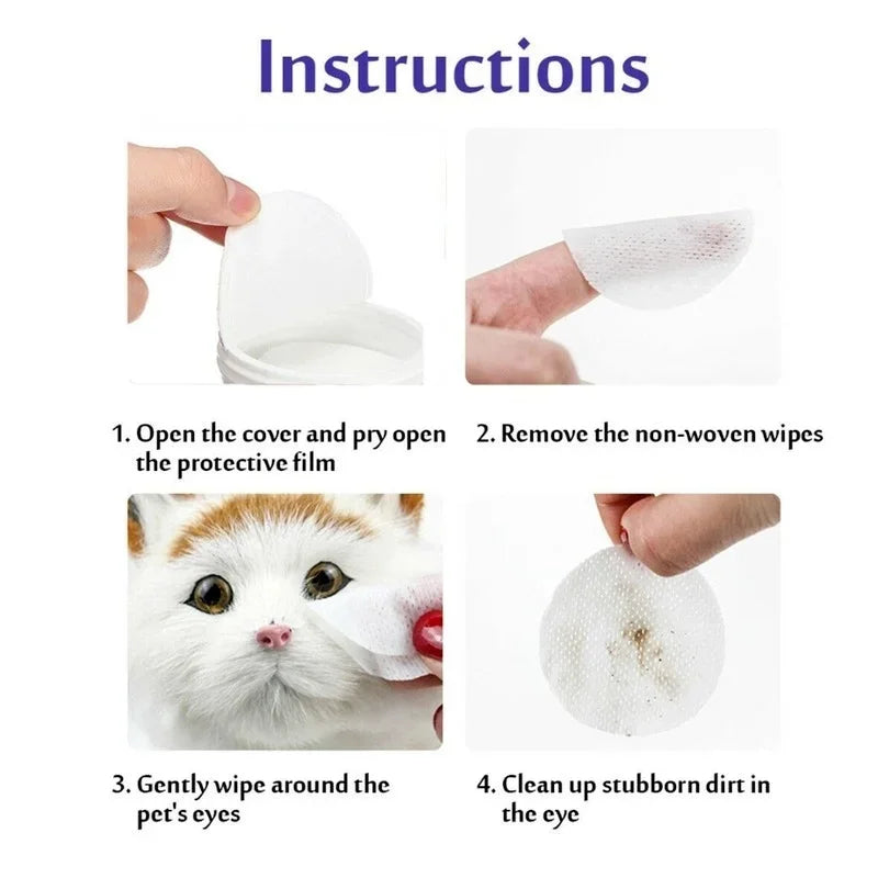 Lingettes Nettoyantes Yeux & Oreilles pour Chiens et Chats – 130 Pièces