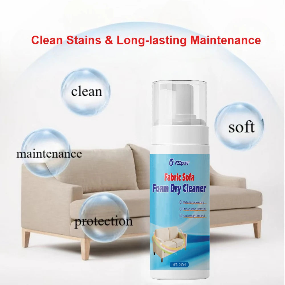 Nettoyant Mousse Sans Eau pour Tissus et Canapés