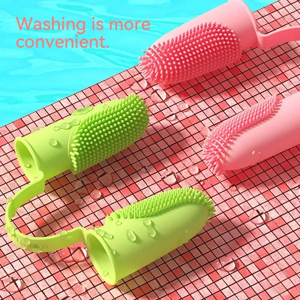 Brosse à dents double doigt pour chiens et chats