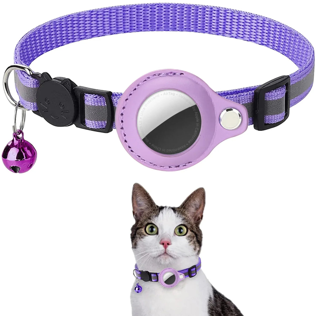 Collier Réfléchissant pour Chat avec Porte-AirTag