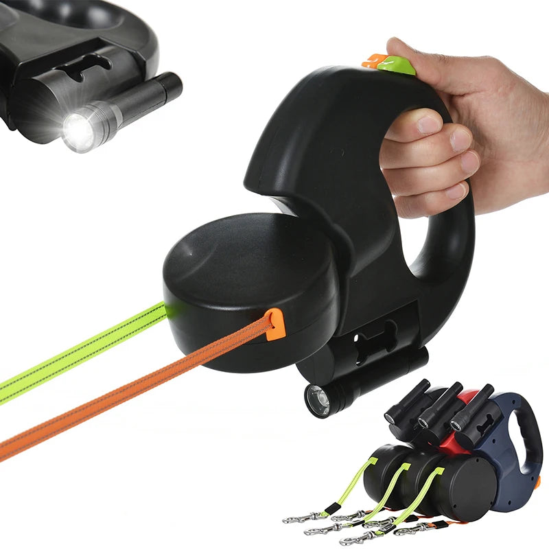 Laisse Double Rétractable LED pour Chiens
