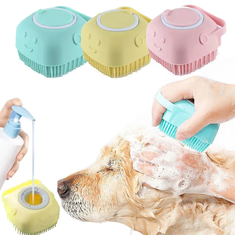 Brosse de Bain en Silicone pour Chiens et Chats – Nettoyage et Massage