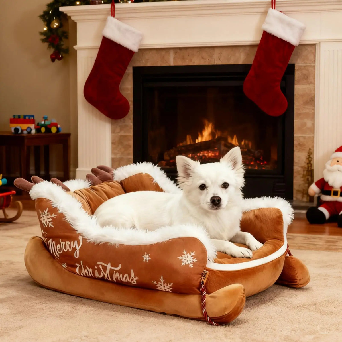 Panier traîneau de Noël pour chien