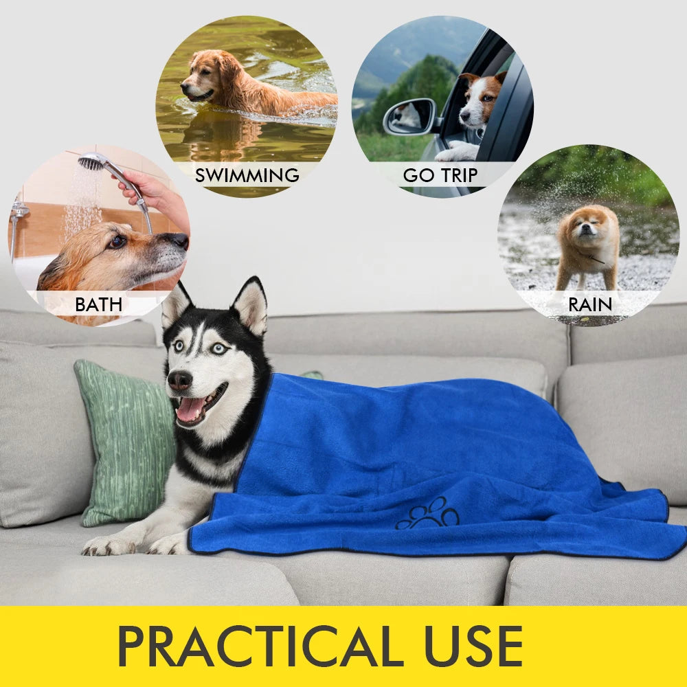 Serviette Microfibre Ultra-Absorbante pour Chiens – 76 × 127 cm