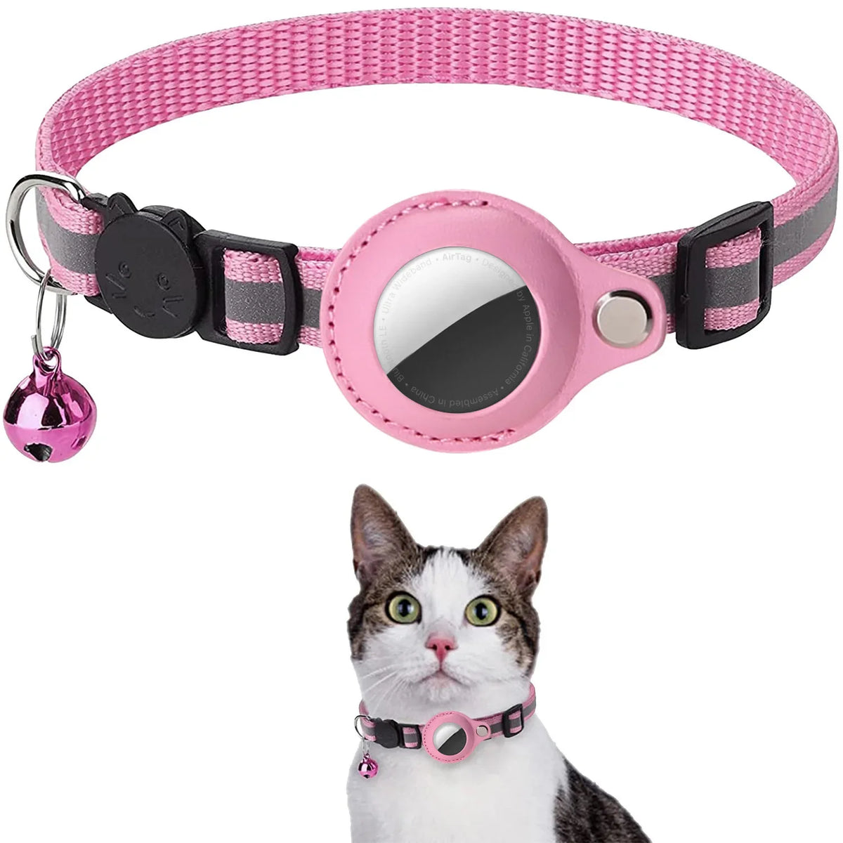 Collier Réfléchissant pour Chat avec Porte-AirTag