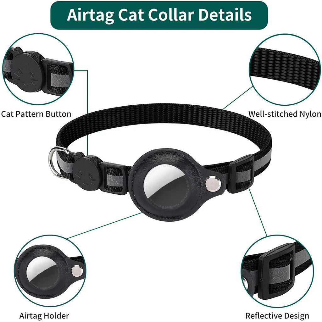 Collier Réfléchissant pour Chat avec Porte-AirTag