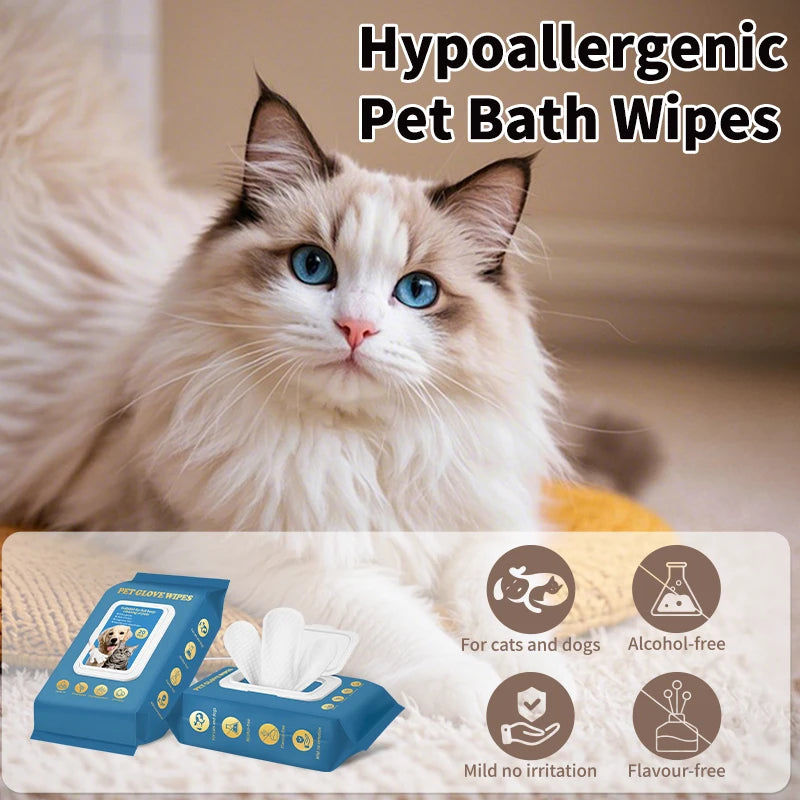 Gants Nettoyants Sans Rinçage pour Animaux – 20 Pièces
