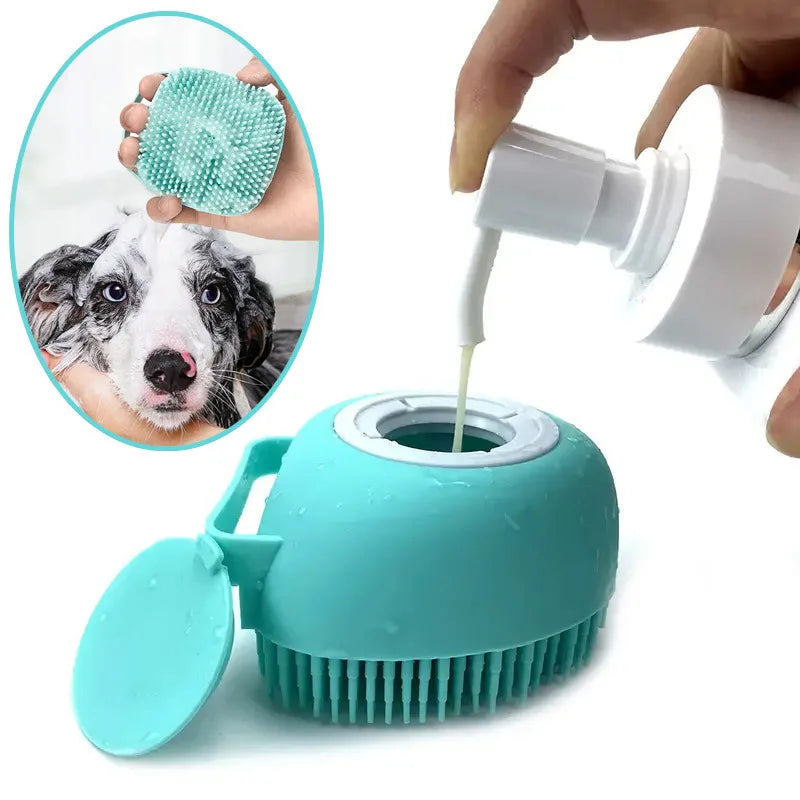 Brosse de Bain en Silicone pour Chiens et Chats – Nettoyage et Massage