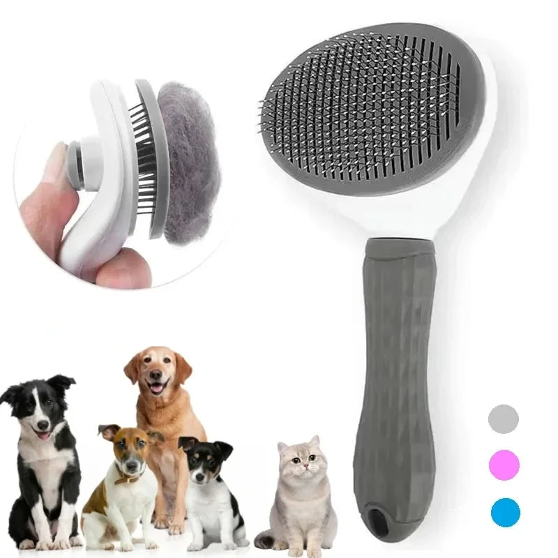Brosse autonettoyante pour chiens et chats