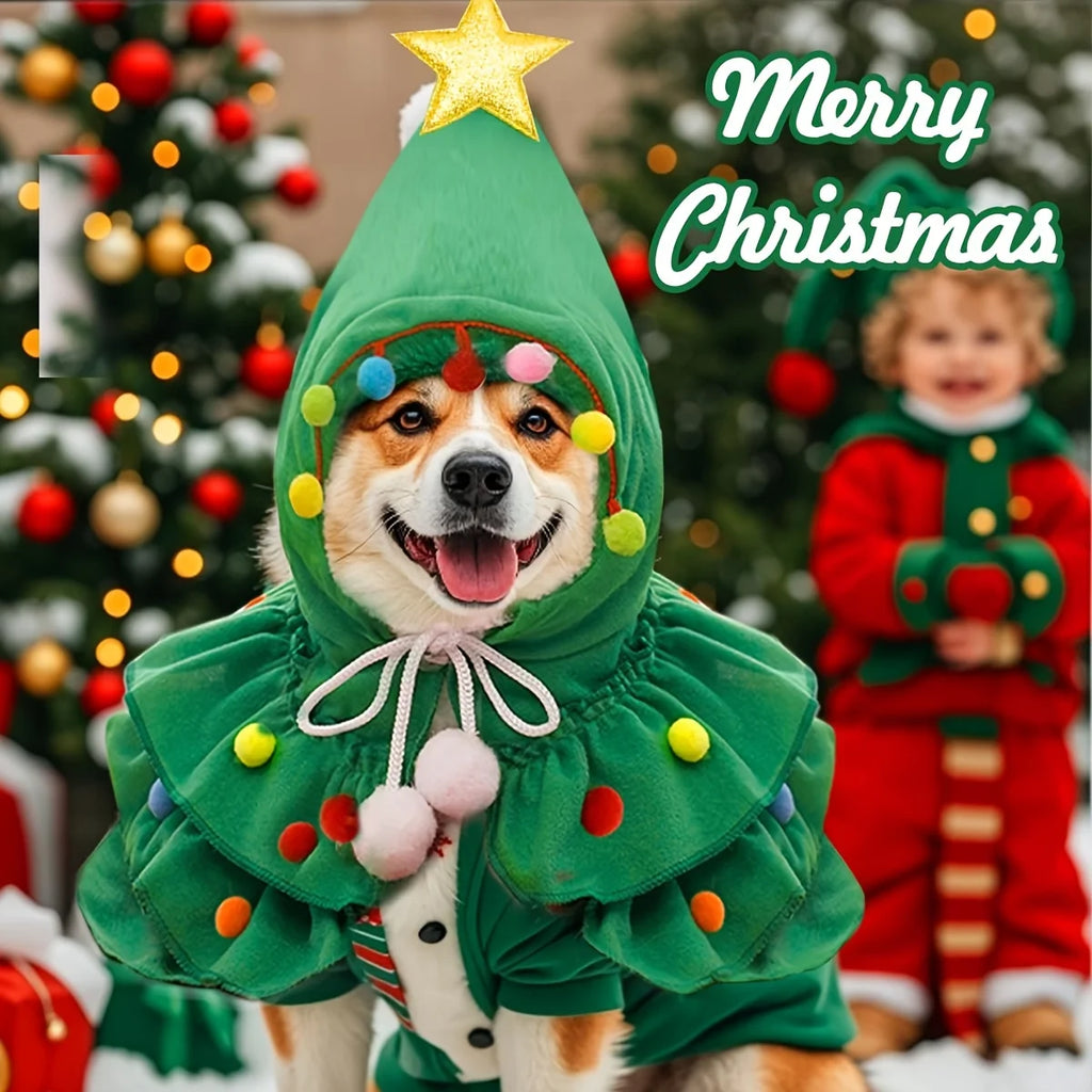 Cape sapin de Noël pour chien et chat