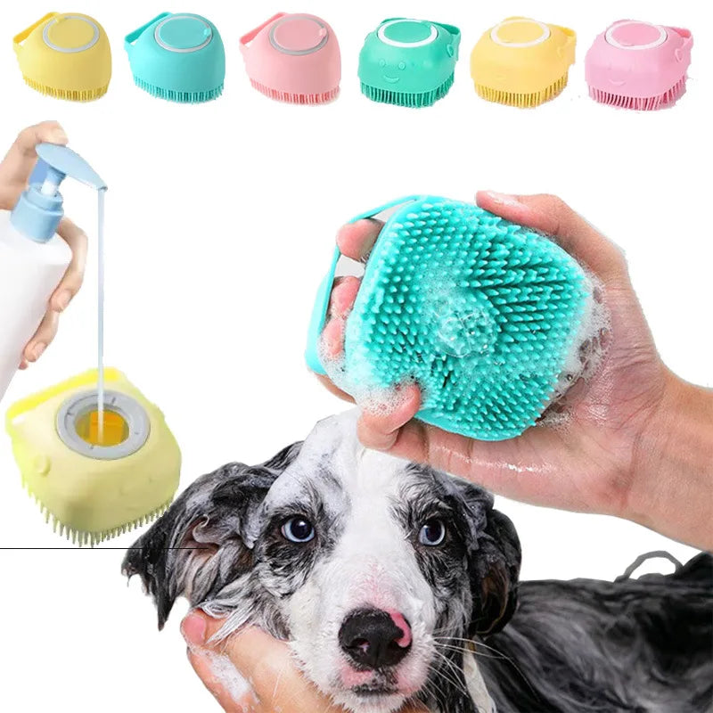 Brosse de Bain en Silicone pour Chiens et Chats – Nettoyage et Massage
