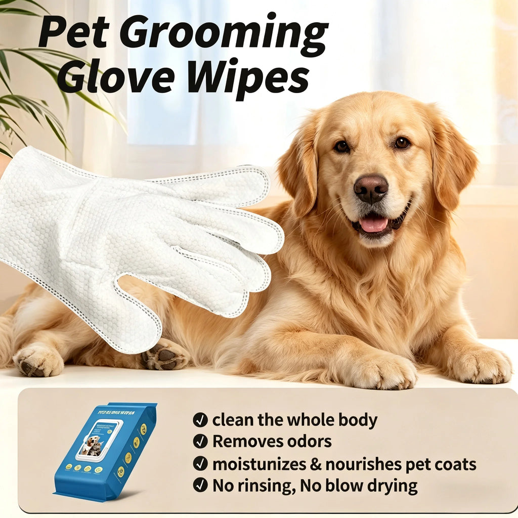 Gants Nettoyants Sans Rinçage pour Animaux – 20 Pièces
