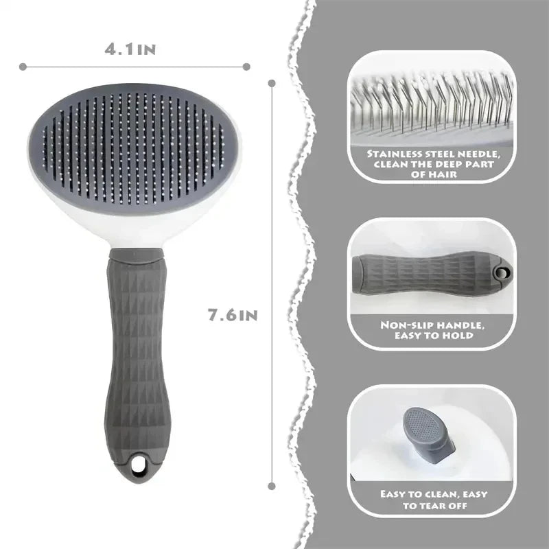 Brosse autonettoyante pour chiens et chats