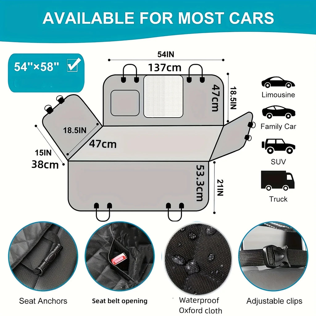 Housse de voiture pour chien – Format hamac