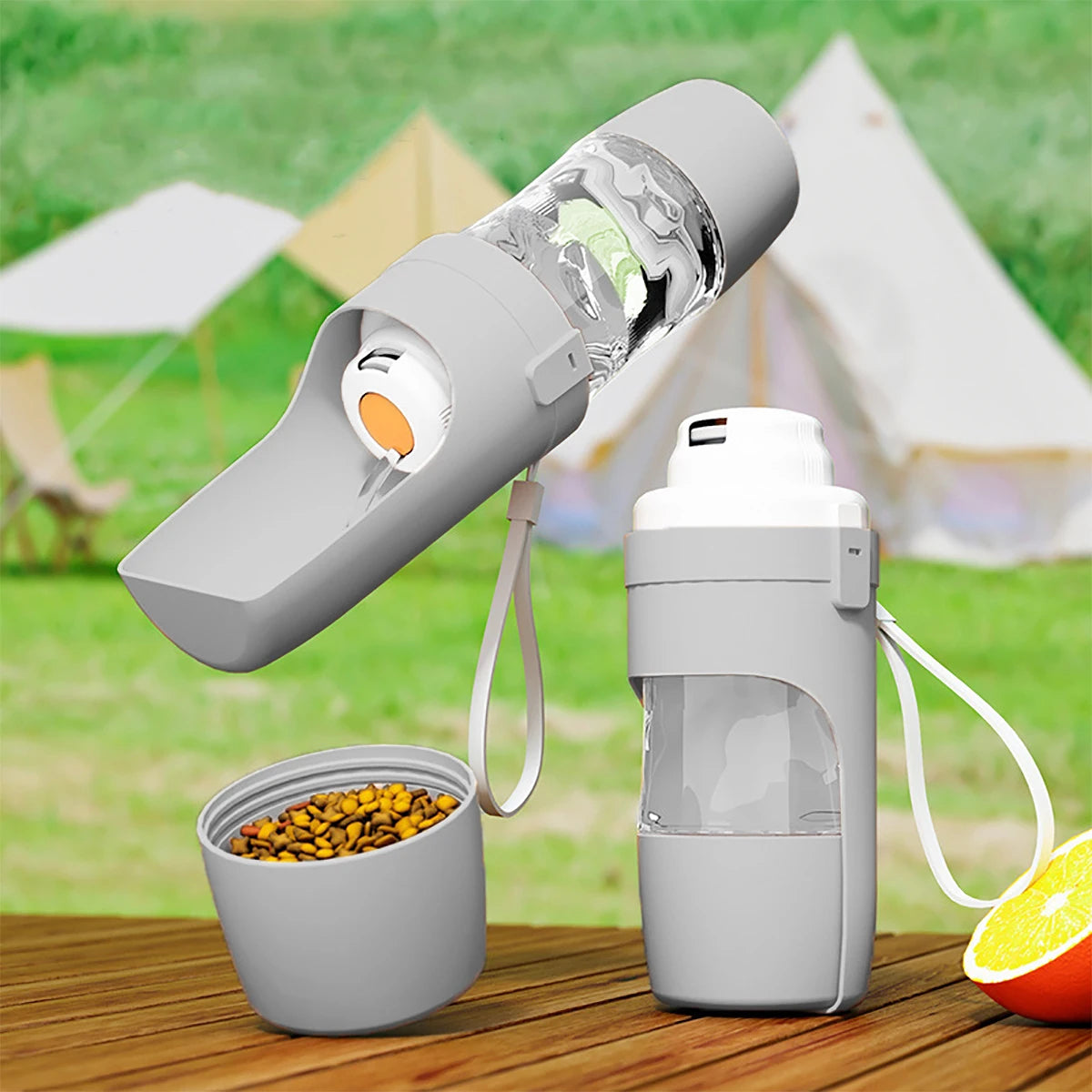 Bouteille d’eau 2-en-1 pour chien et chat – Eau & Aliments