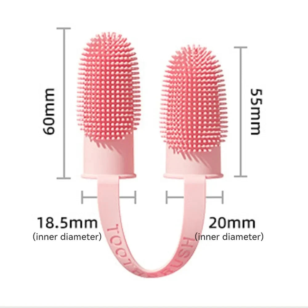Brosse à dents double doigt pour chiens et chats