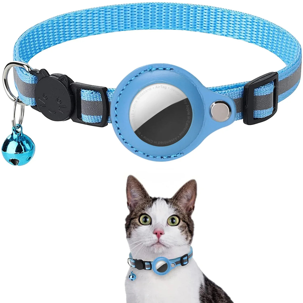 Collier Réfléchissant pour Chat avec Porte-AirTag