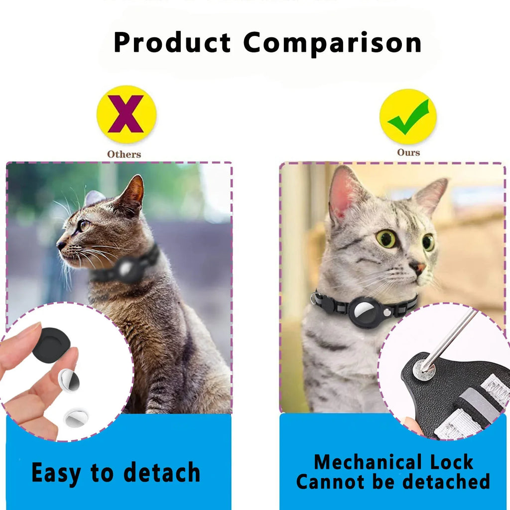 Collier Réfléchissant pour Chat avec Porte-AirTag