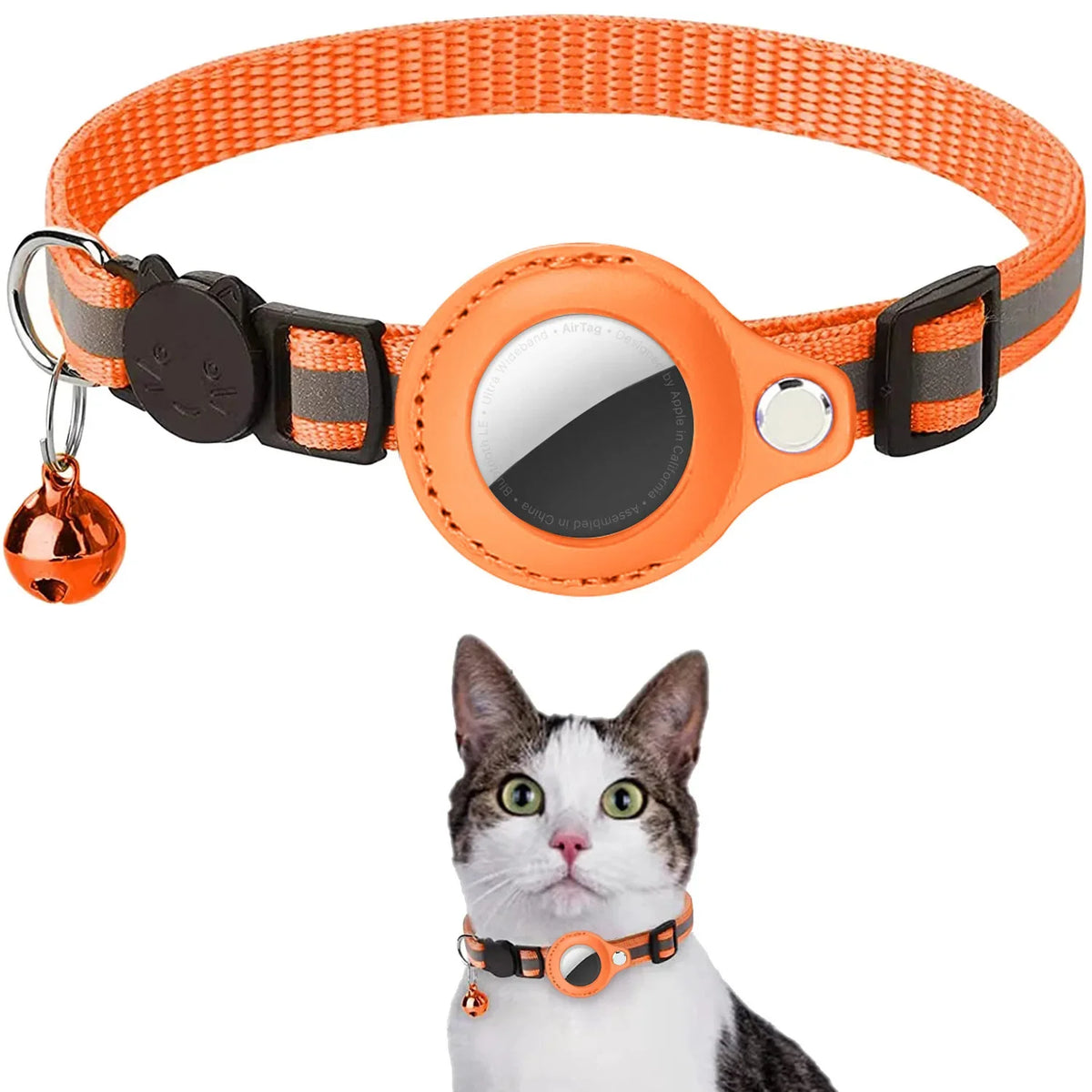 Collier Réfléchissant pour Chat avec Porte-AirTag