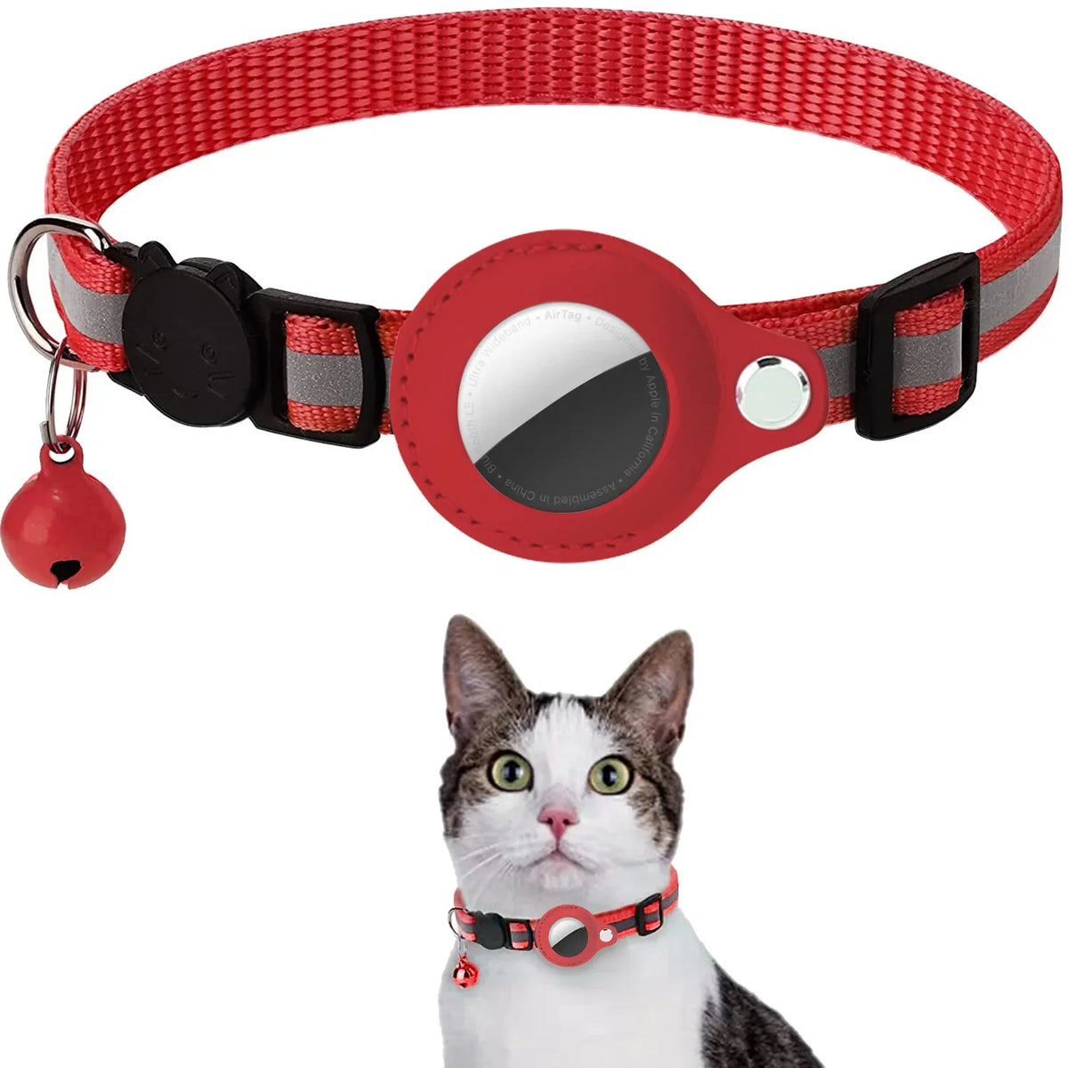 Collier Réfléchissant pour Chat avec Porte-AirTag