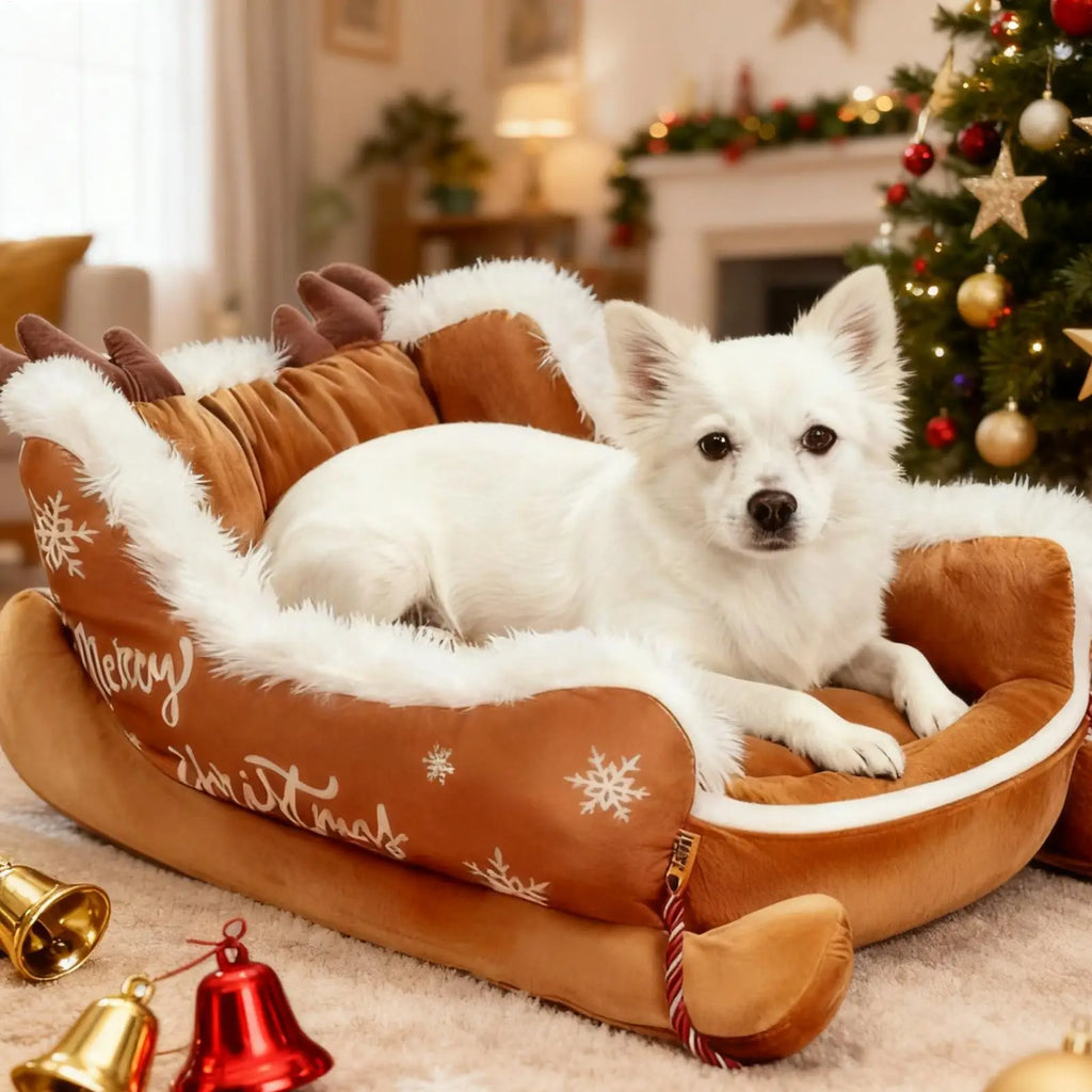 Panier traîneau de Noël pour chien