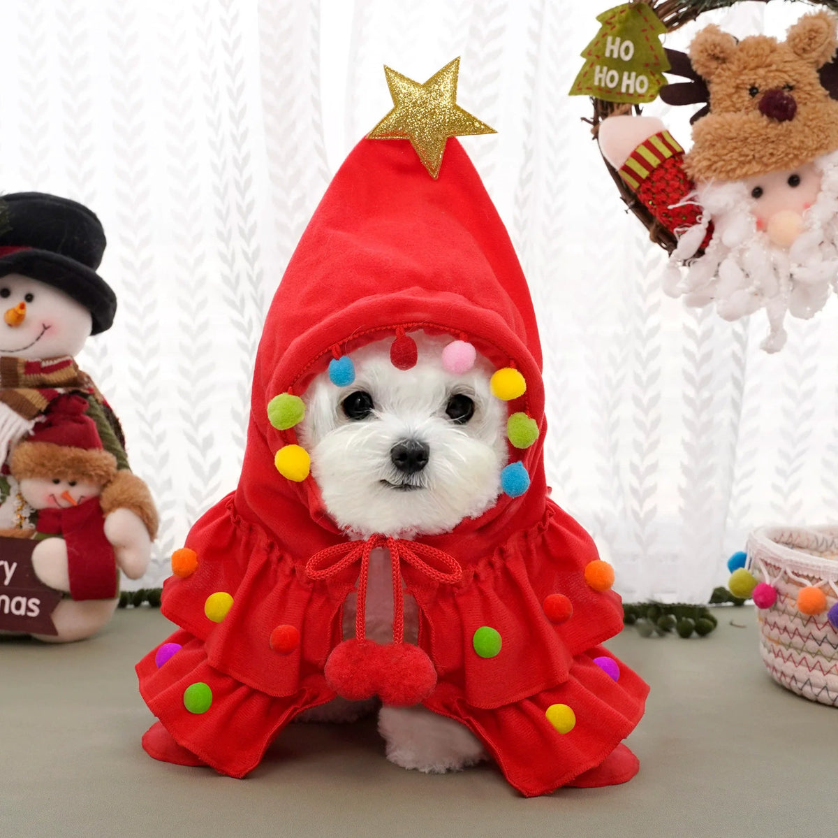 Cape sapin de Noël pour chien et chat