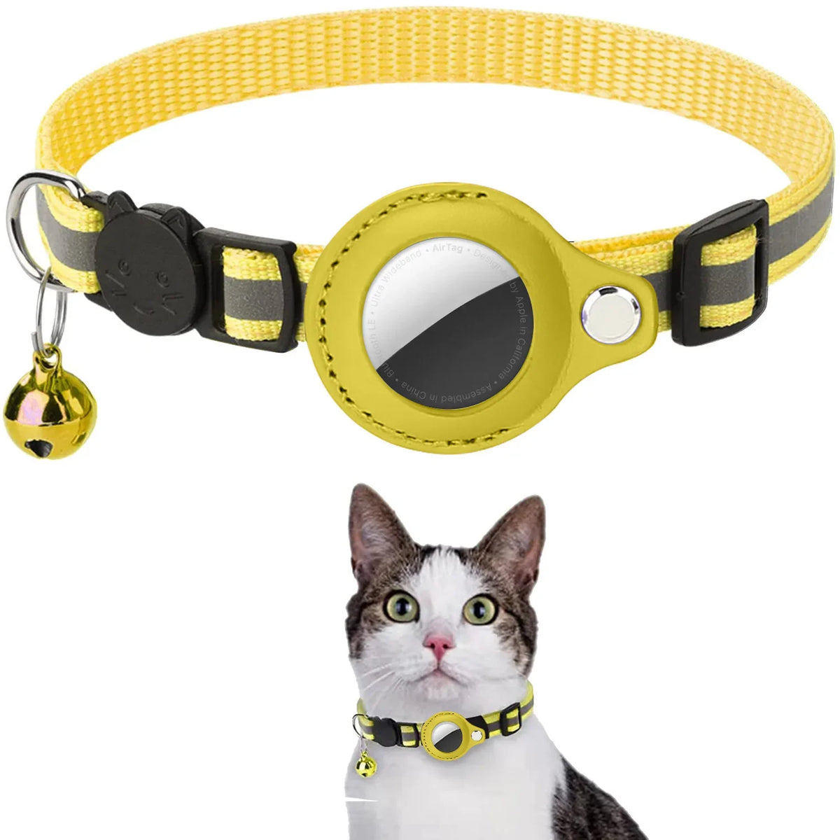 Collier Réfléchissant pour Chat avec Porte-AirTag