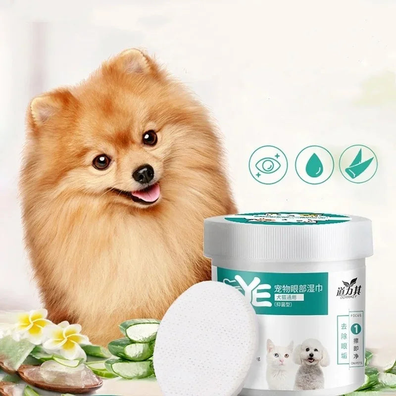 Lingettes Nettoyantes Yeux & Oreilles pour Chiens et Chats – 130 Pièces