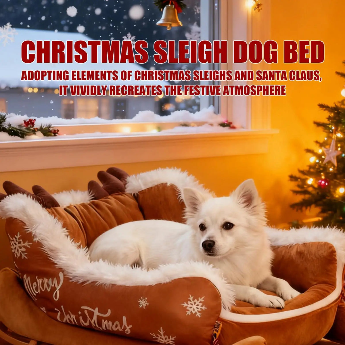 Panier traîneau de Noël pour chien