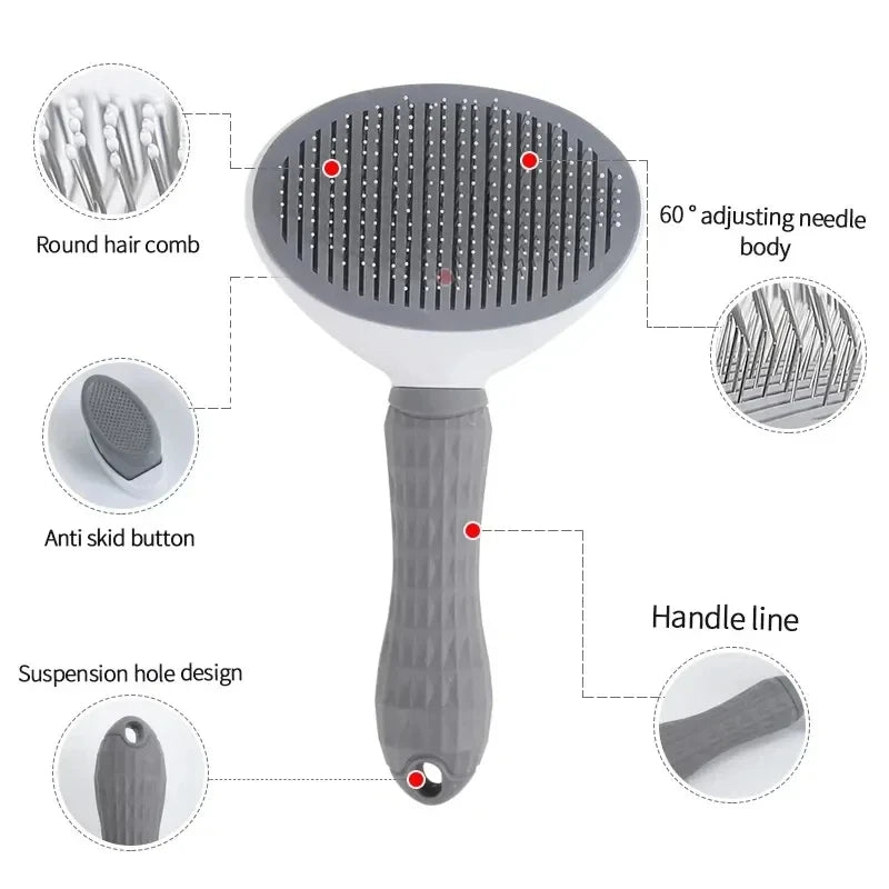 Brosse autonettoyante pour chiens et chats